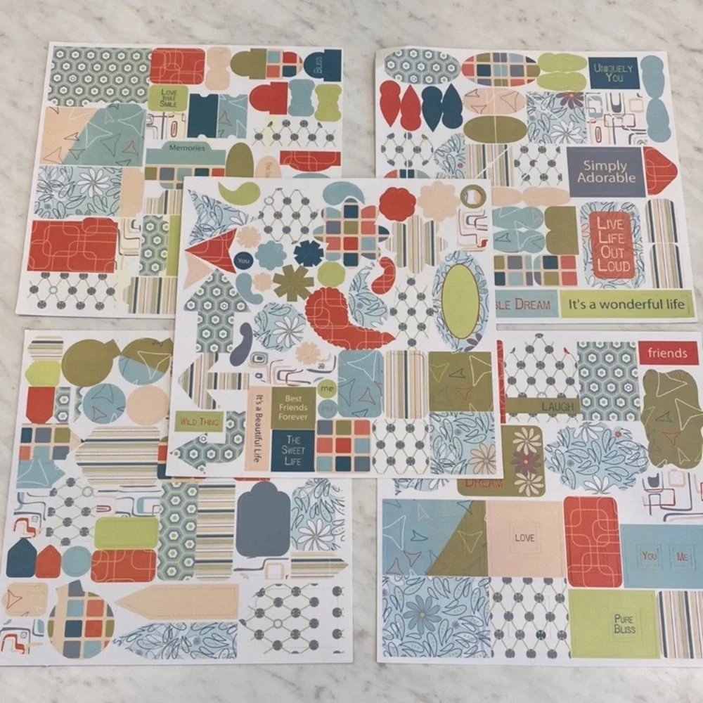 Scrapbook Paper 8x8 6x6 Plus Embellishment Sheets